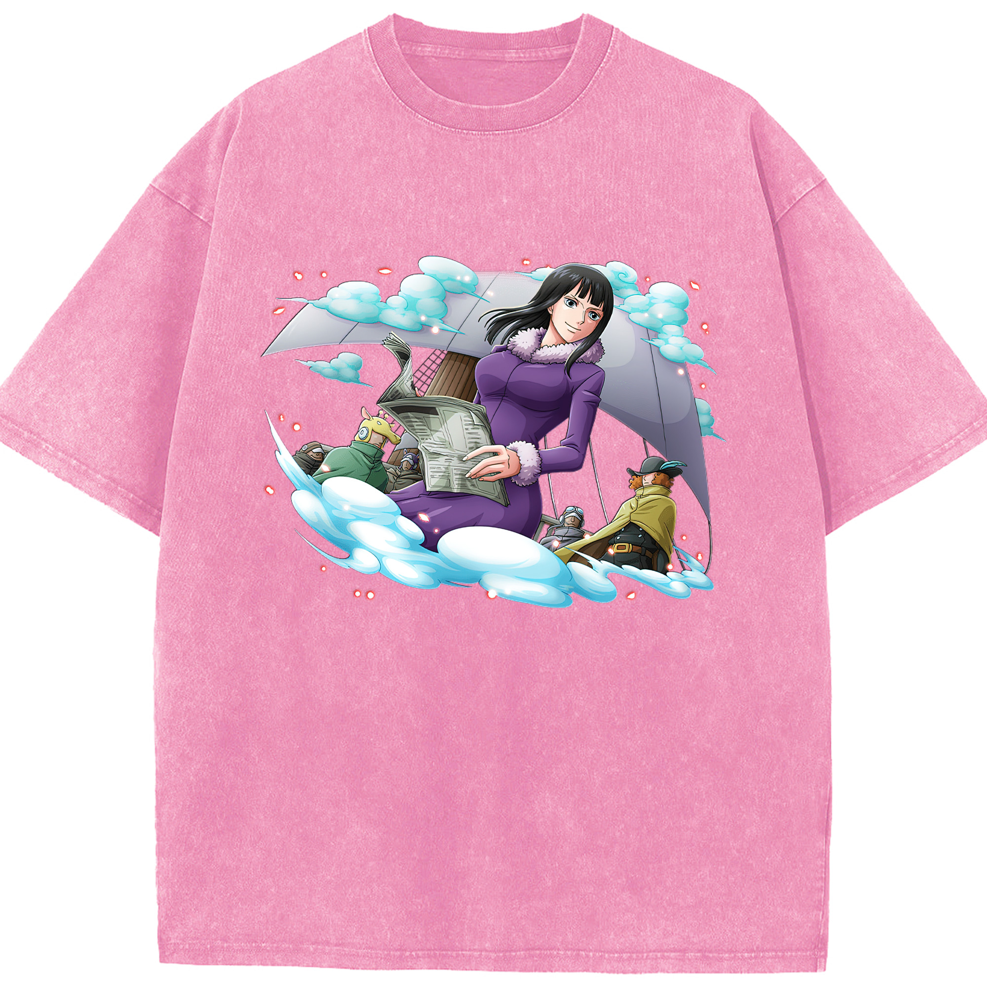 ワンピース ニコ・ロビン ONE PIECE Nico Robin 綿100% ヴィンテージ風 半袖Tシャツ（フロントプリント）